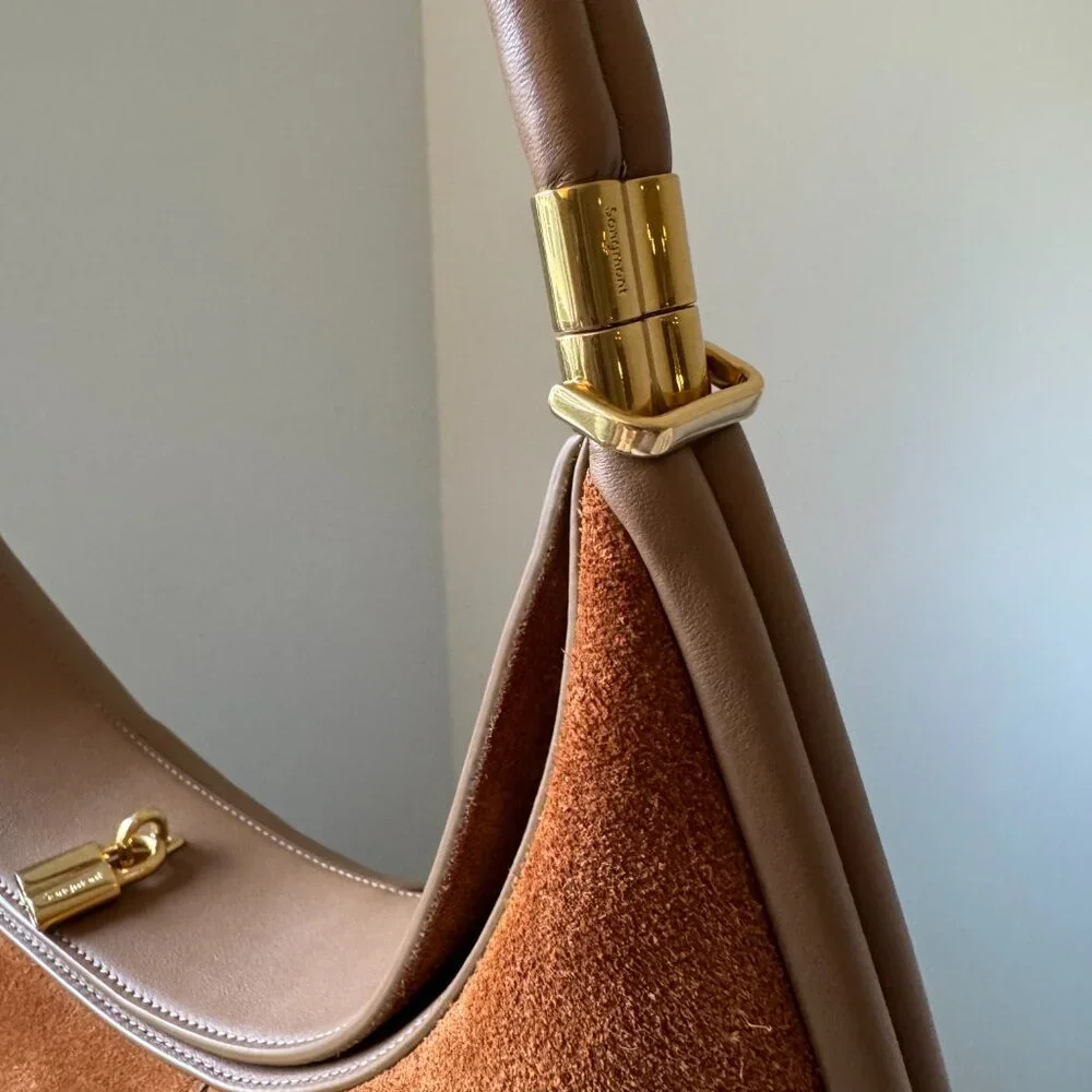 Songmont Large Luna Bag Caramel Leather & Suede New Without Tags - Picture 8 of 13